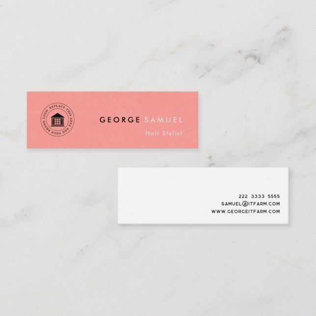 Carte De Visite Mini Logo et nom d'entreprise simple et élégant (Devant / Derrière)
