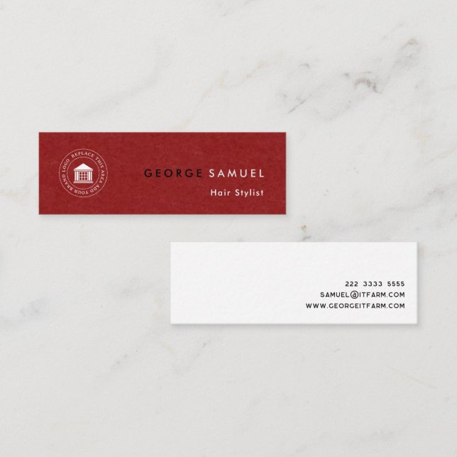 Carte De Visite Mini Logo et nom d'entreprise simple et élégant (Devant / Derrière)