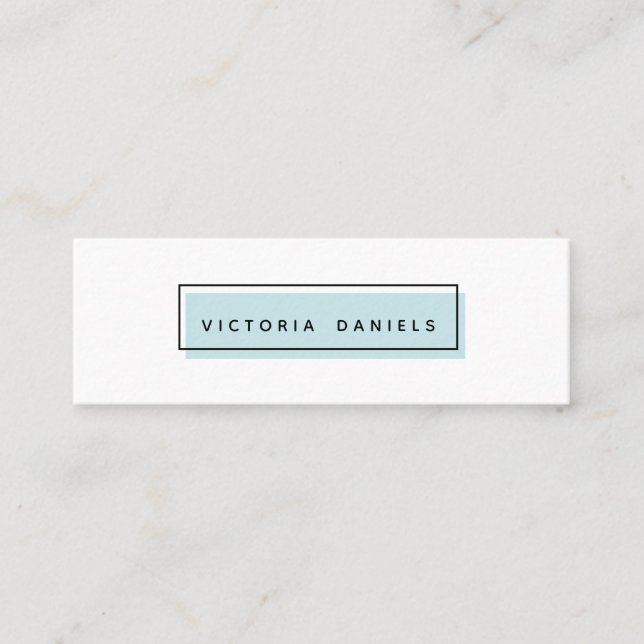 Carte De Visite Mini Logo féminin | Bleu clair | Professionnel minimal (Devant)