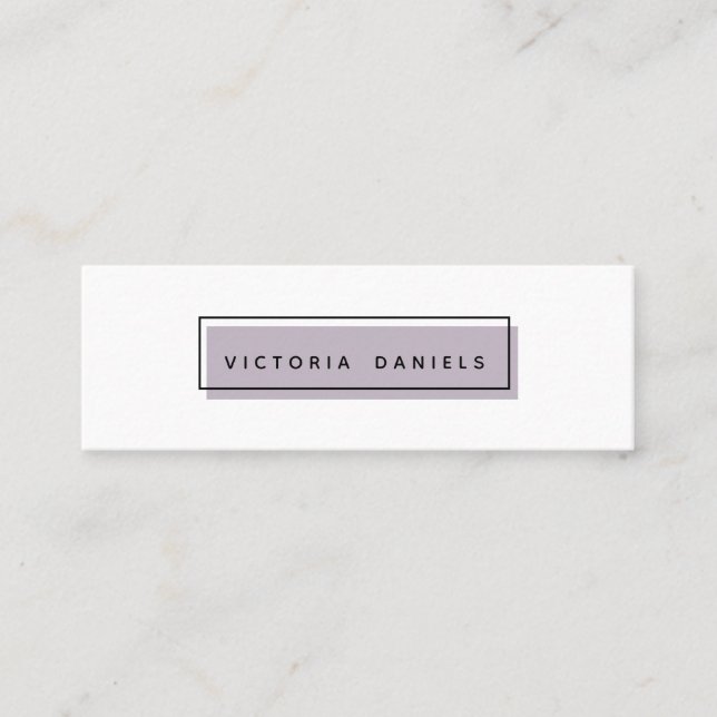 Carte De Visite Mini Logo féminin | Lavande | Professionnel minimal (Devant)