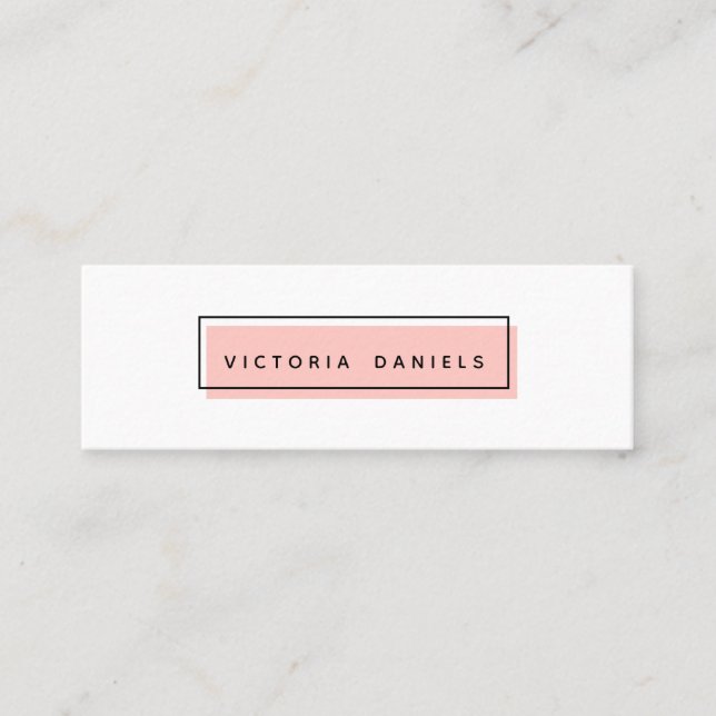 Carte De Visite Mini Logo féminin | Rose | Professionnel minimal (Devant)