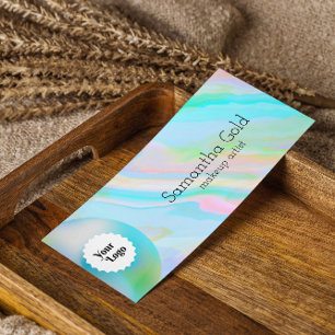 Carte De Visite Mini Logo Holographique Esthétique Rainbow Custom