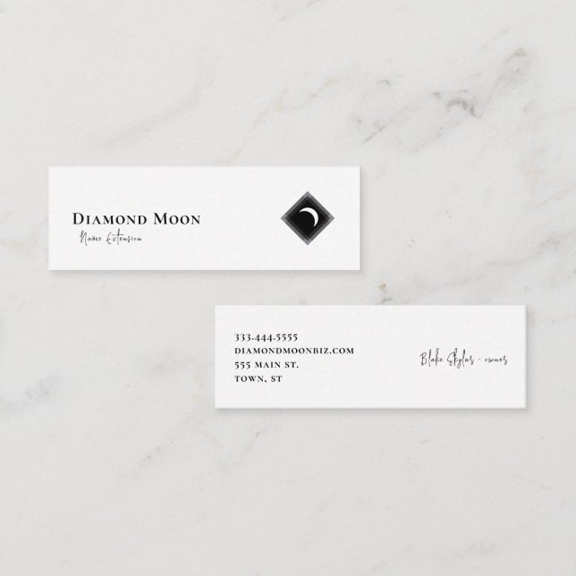 Carte De Visite Mini Logo Lune Diamant (Devant / Derrière)
