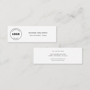 Carte De Visite Mini Logo moderne minimaliste noir blanc simple