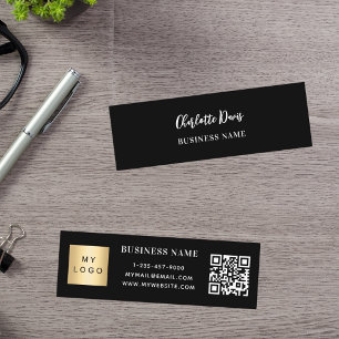 Carte De Visite Mini Logo noir blanc Code QR