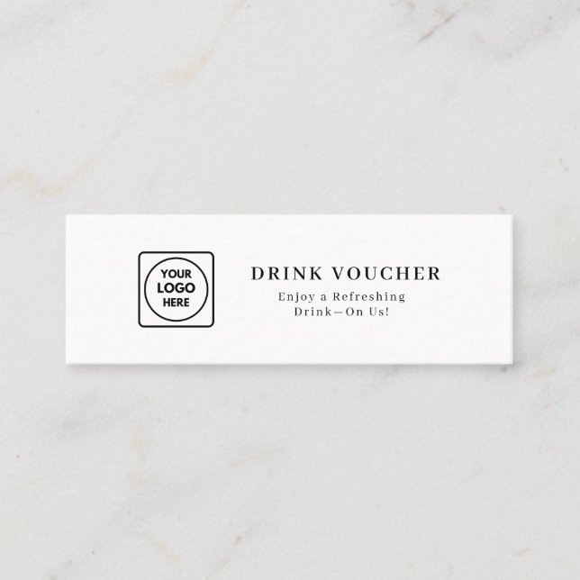 Carte De Visite Mini Logo personnalisé | Conception de bon de boisson p (Devant)