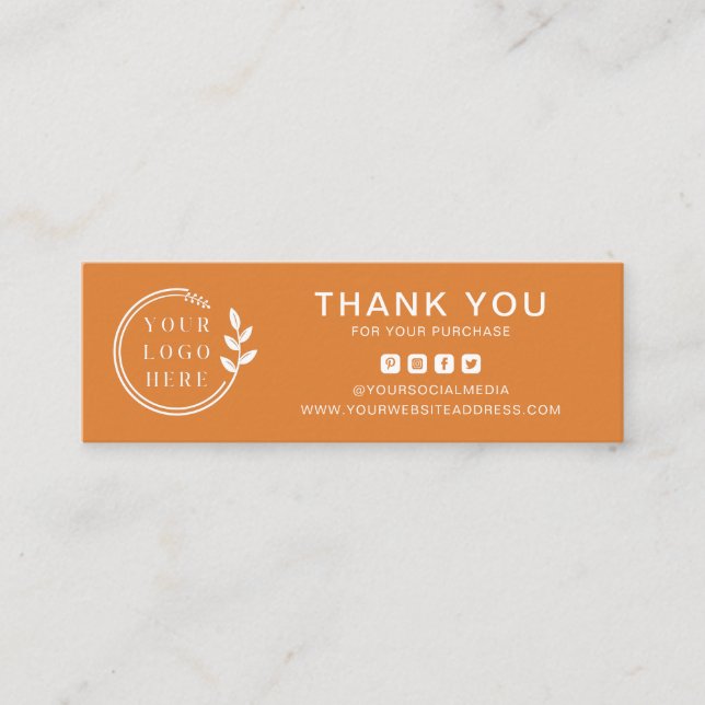 Carte De Visite Mini Logo personnalisé Merci d'affaires Médias sociaux (Devant)