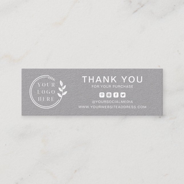 Carte De Visite Mini Logo personnalisé Merci d'affaires Médias sociaux (Devant)