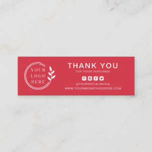 Carte De Visite Mini Logo personnalisé Merci d'affaires Médias sociaux