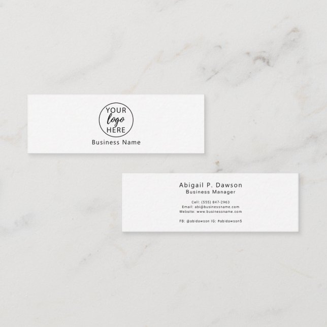 Carte De Visite Mini Logo personnalisé simple professionnel (Devant / Derrière)