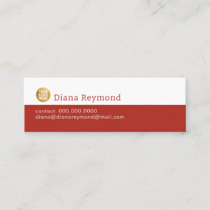 Carte De Visite Mini Logo petit format brique rouge moderne