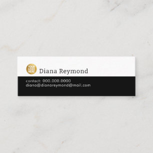 Carte De Visite Mini Logo petit format moderne noir et blanc