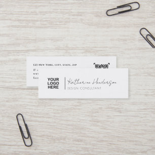 Carte De Visite Mini Logo professionnel élégant et nom de code QR Profe