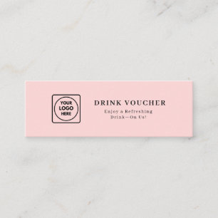 Carte De Visite Mini Logo Rose Bons de Boisson Personnalisés pour Soi