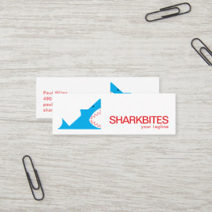 Carte De Visite Mini Logo Sharkbites   Marque de fruits de mer ou de no