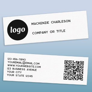 Carte De Visite Mini Logo simple et code QR