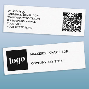 Carte De Visite Mini Logo simple et code QR