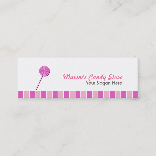 Carte De Visite Mini Lollypop rose (Devant)