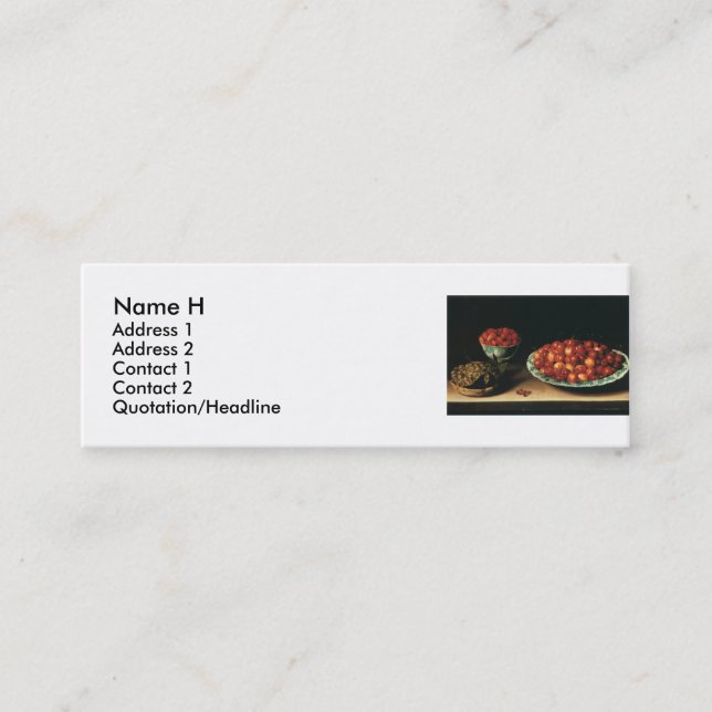 Carte De Visite Mini Louise Moillon Fraises Goseberries (Devant)