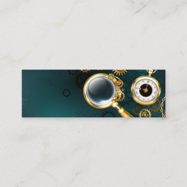 Carte De Visite Mini Loupe en style Steampunk (Devant)