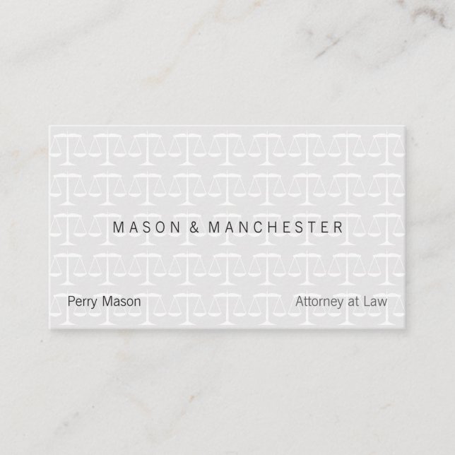 Carte De Visite Mini-lumière "Style filigrane" échelles de justice (Devant)