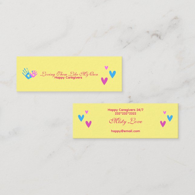 Carte De Visite Mini Lumineux et amusant pour les aidants naturels Ving (Devant / Derrière)