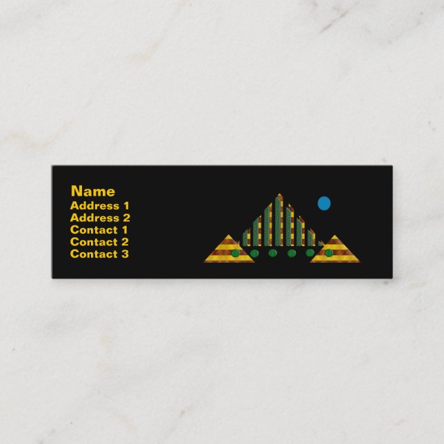 Carte De Visite Mini Lune Bleue Sur Pyramides (Devant)