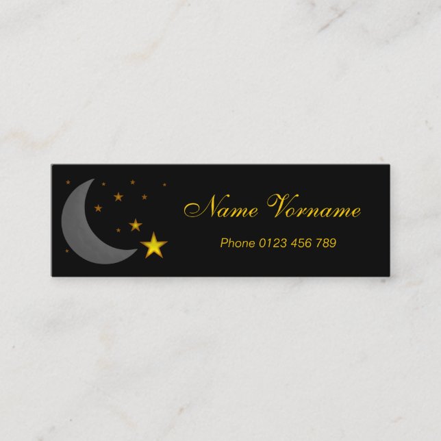 Carte De Visite Mini Lune et étoiles (Devant)
