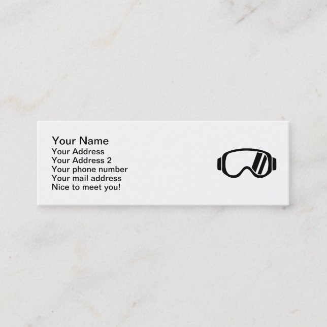 Carte De Visite Mini Lunettes de ski (Devant)