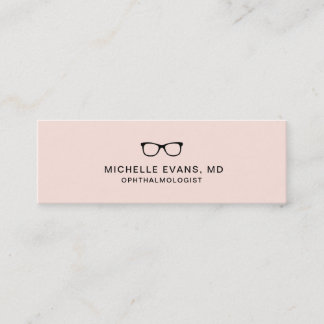 Carte De Visite Mini Lunettes de vue Logo Blush Pink Ophtalmologiste