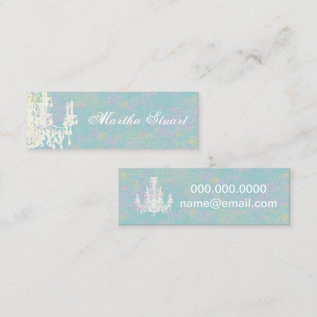 Carte De Visite Mini Lustre de Cocos - CHANGEZ la COULEUR/le PAPIER (Devant / Derrière)