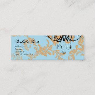 Carte De Visite Mini Lustre de damassé d'Aqua de Paulette Paris