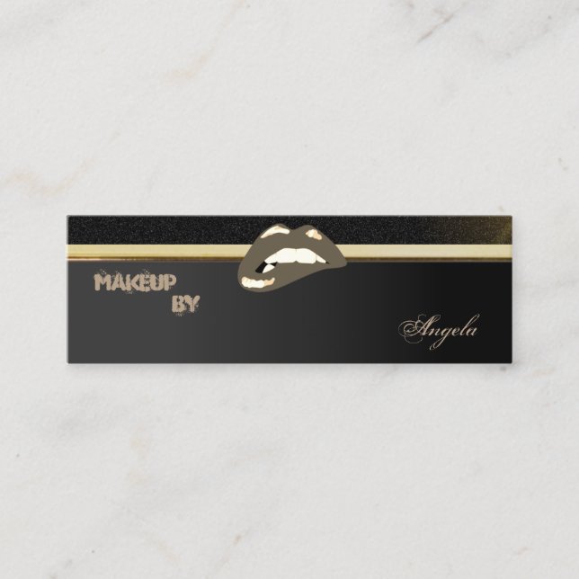 Carte De Visite Mini Luxe Chic Professionnel Moderne - Lèvres (Devant)