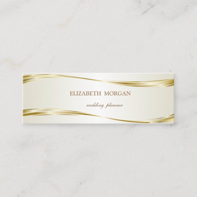 Carte De Visite Mini Luxe Élégant et Élégant , Or (Devant)