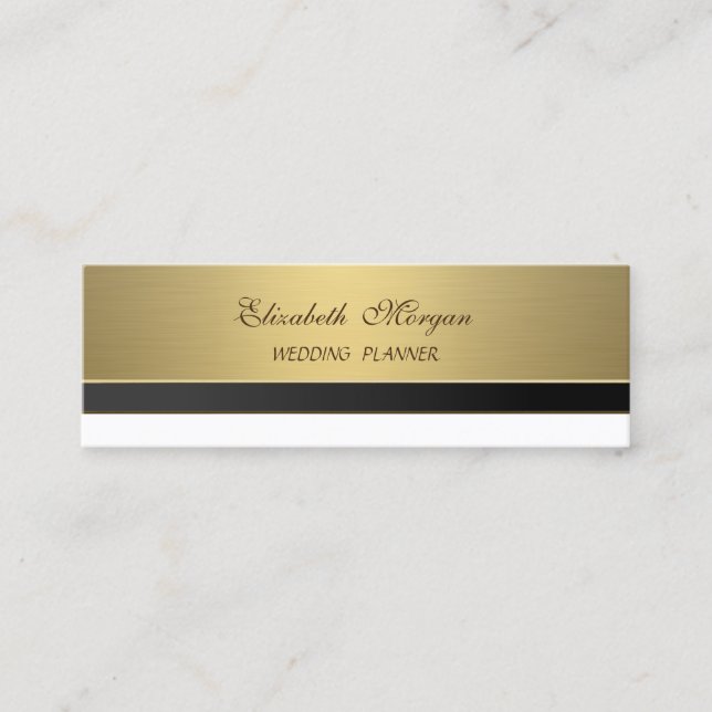 Carte De Visite Mini Luxe Élégant Moderne Doré Professionnel (Devant)