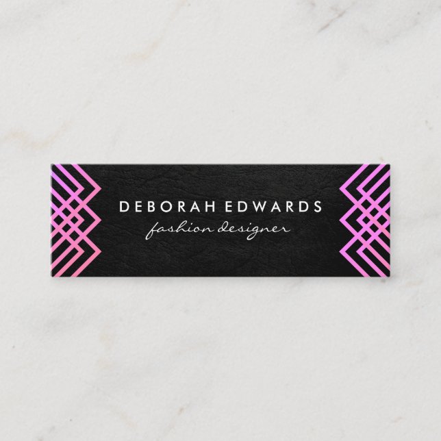 Carte De Visite Mini Luxe Lignes géométriques Texture chic (Devant)