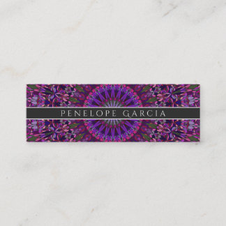 Carte De Visite Mini Mandala floral coloré pourpre