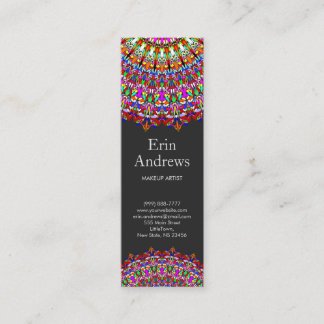 Carte De Visite Mini Mandala géométrique floral coloré