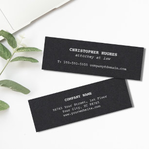Carte De Visite Mini Mandataire blanche noire élégante simple