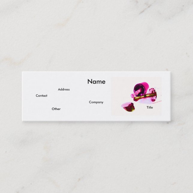 Carte De Visite Mini Manicuriste En Rose (Devant)