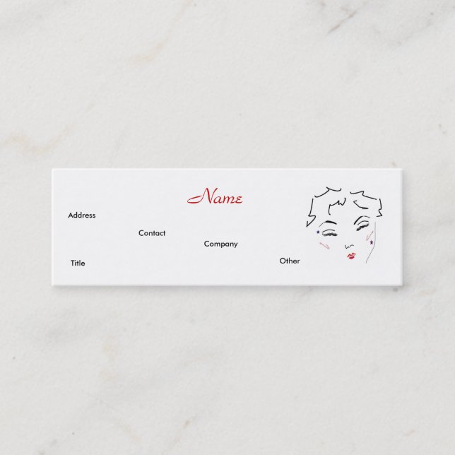 Carte De Visite Mini Maquillage Artiste Diva Lips (Devant)
