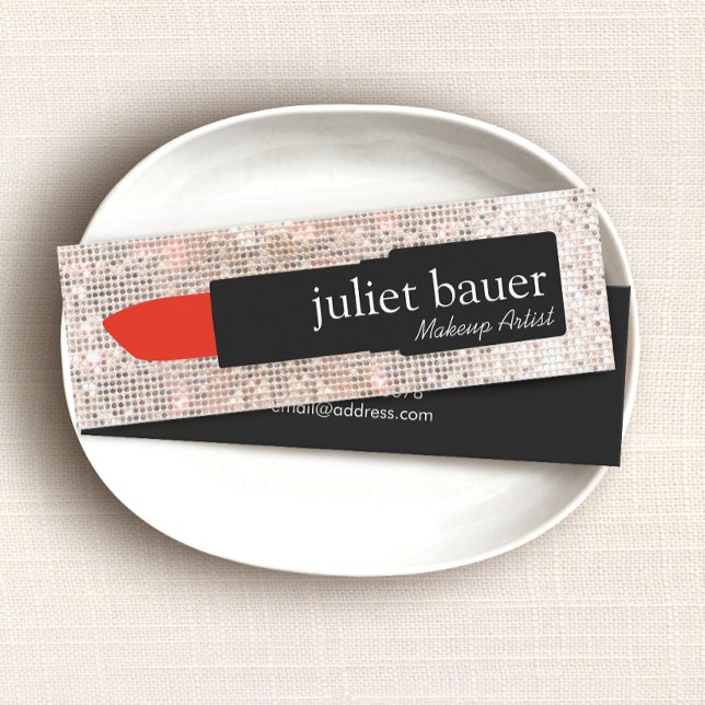 Carte De Visite Mini Maquillage Artiste Lipstick Beauté (Créateur téléchargé)