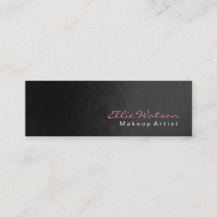 Carte De Visite Mini Maquillage Moderne Professionnel Gris Foncé Rose T