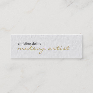 Carte De Visite Mini Maquilleur élégant moderne de blanc de texture