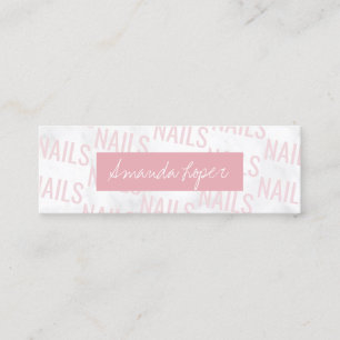 Carte De Visite Mini Marbre blanc et ongles roses