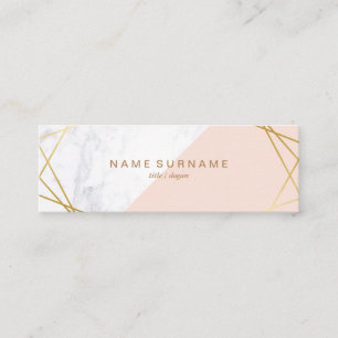 Carte De Visite Mini Marbre géométrique Gold Lumière rose Mini Carte