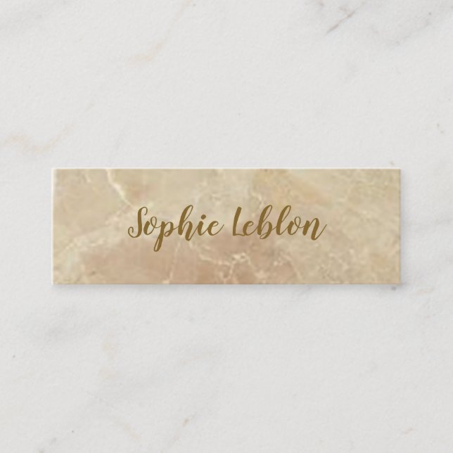 Carte De Visite Mini marbre rose-beige élégant (Devant)