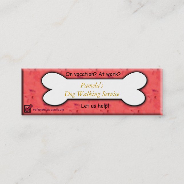 Carte De Visite Mini marcheur de chien (Devant)