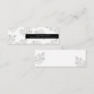 Carte De Visite Mini Mariage botanique Monstera noir et blanc