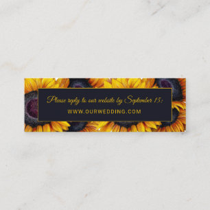 Carte De Visite Mini Mariage tournesol Marine Gold Website Wedding rs
